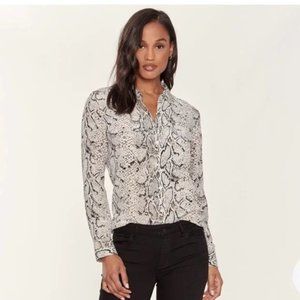 Equipment Slim Signature Snake Print Silk Shirt